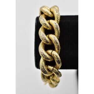 1AR by UnoAerre Vintage Gold Tone Chunky Chain Bracelet 9” Signed Italy BinBR